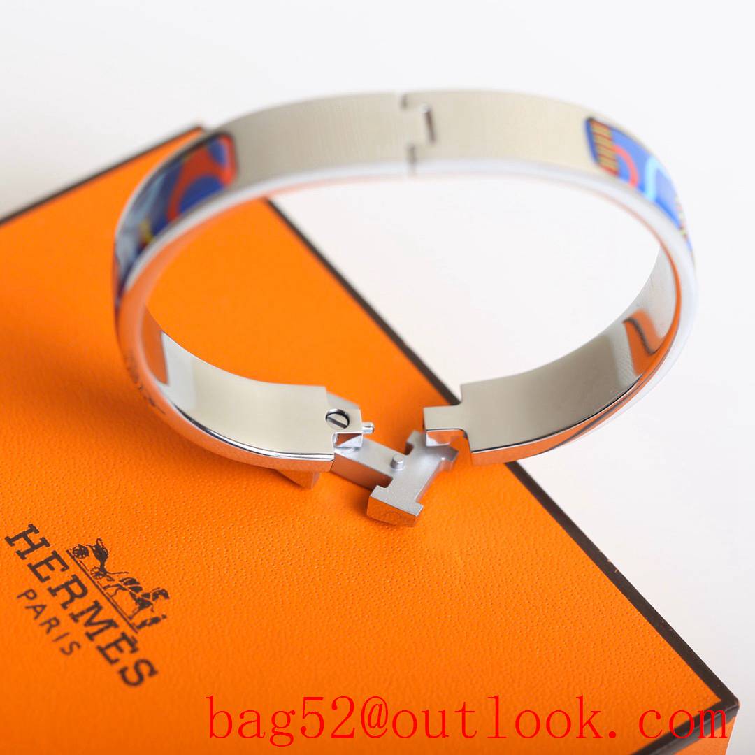 Hermes Clic H Tartan Bracelet Bangle 3 Colors 04