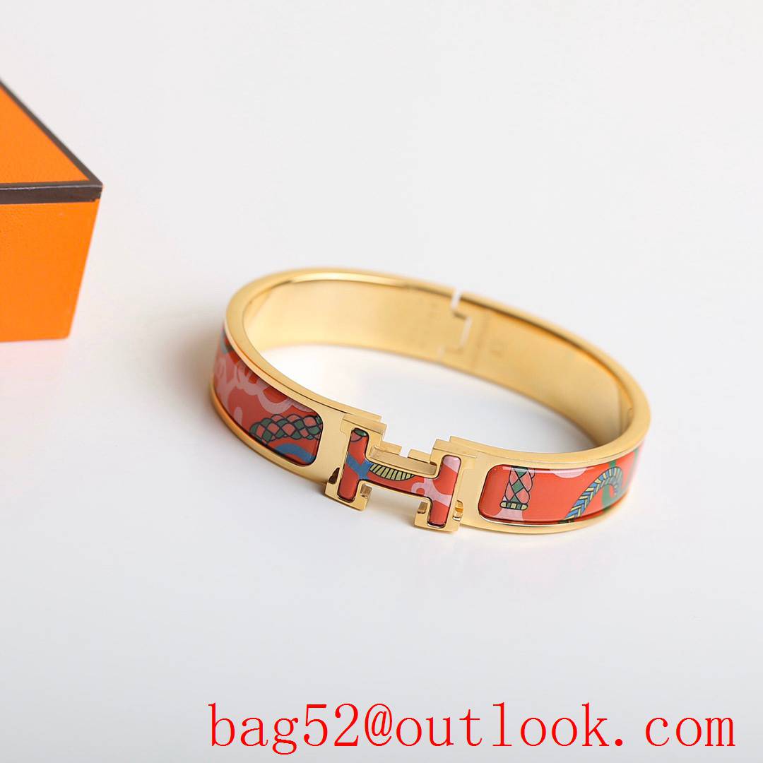 Hermes Clic H Tartan Bracelet Bangle 3 Colors 05