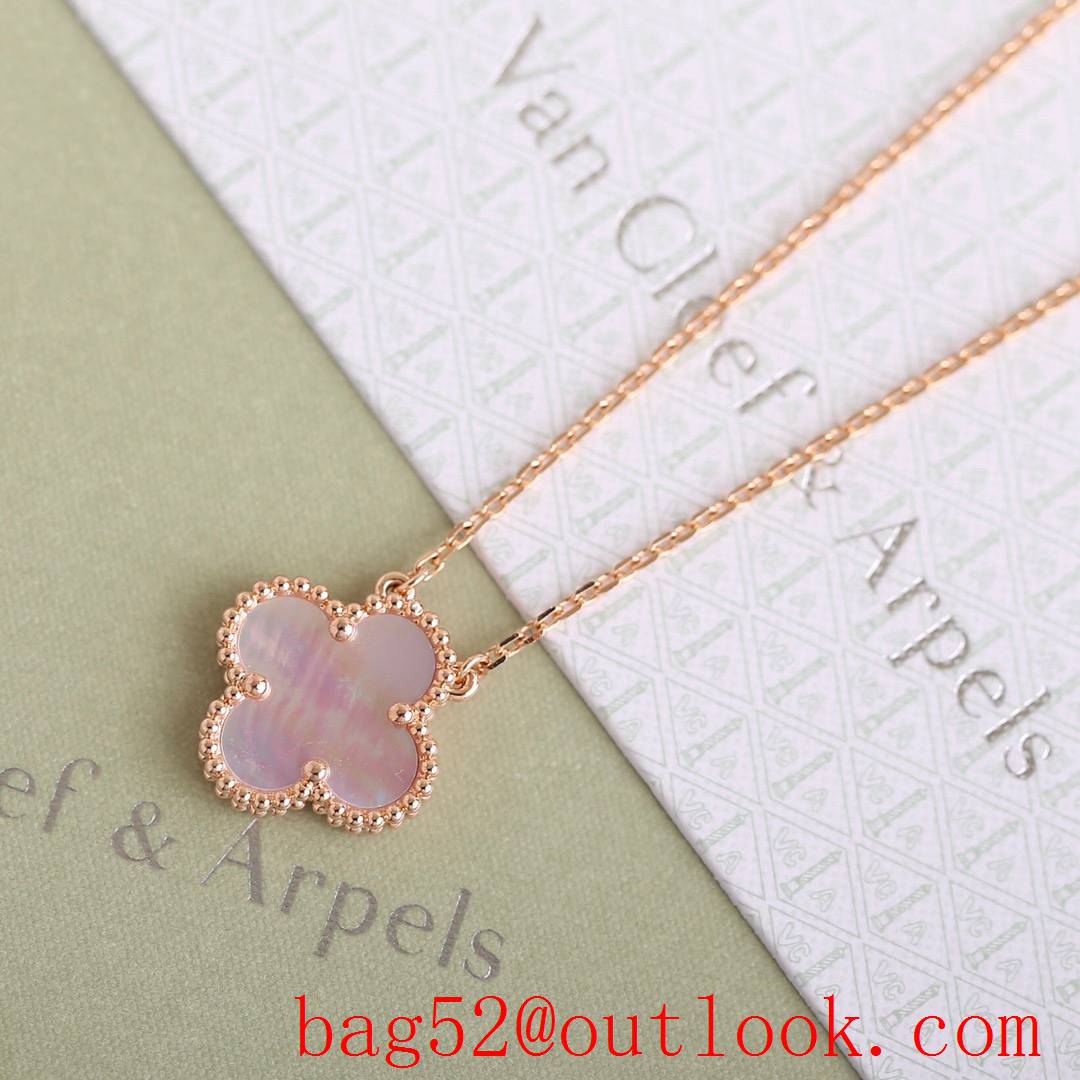 Van Cleef & Arpels VCA Vintage Alhambra Necklace Pink