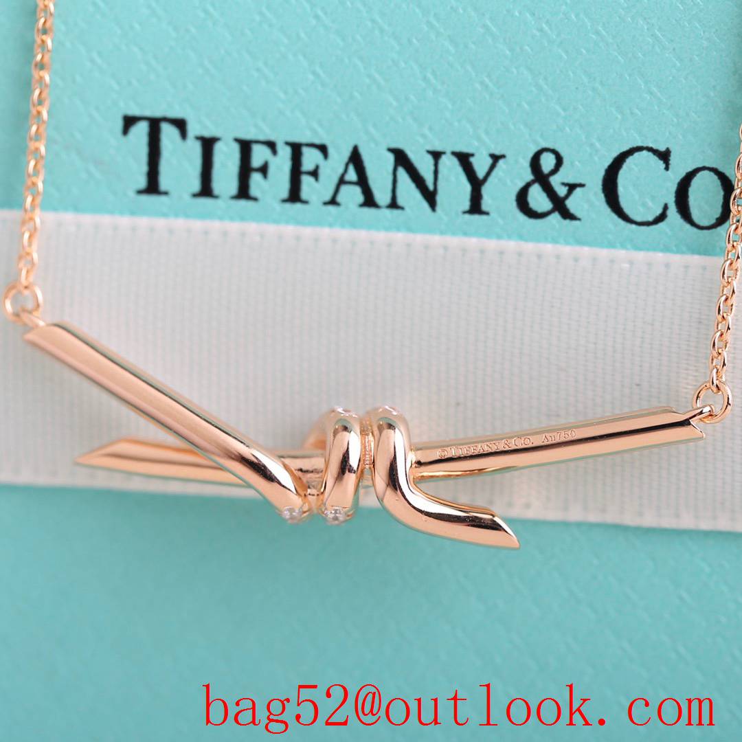 Tiffany New Knot 18K Necklace in Gold and Rose Gold