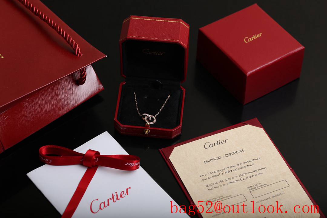 Cartier Love Necklace with Full Diamonds Rose Gold