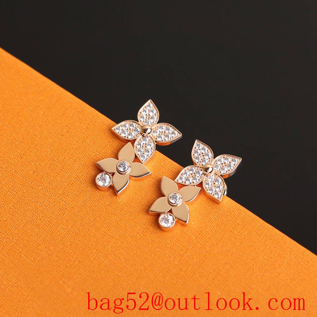 Louis Vuitton LV Star Blossom Flower Earrings Rose Gold