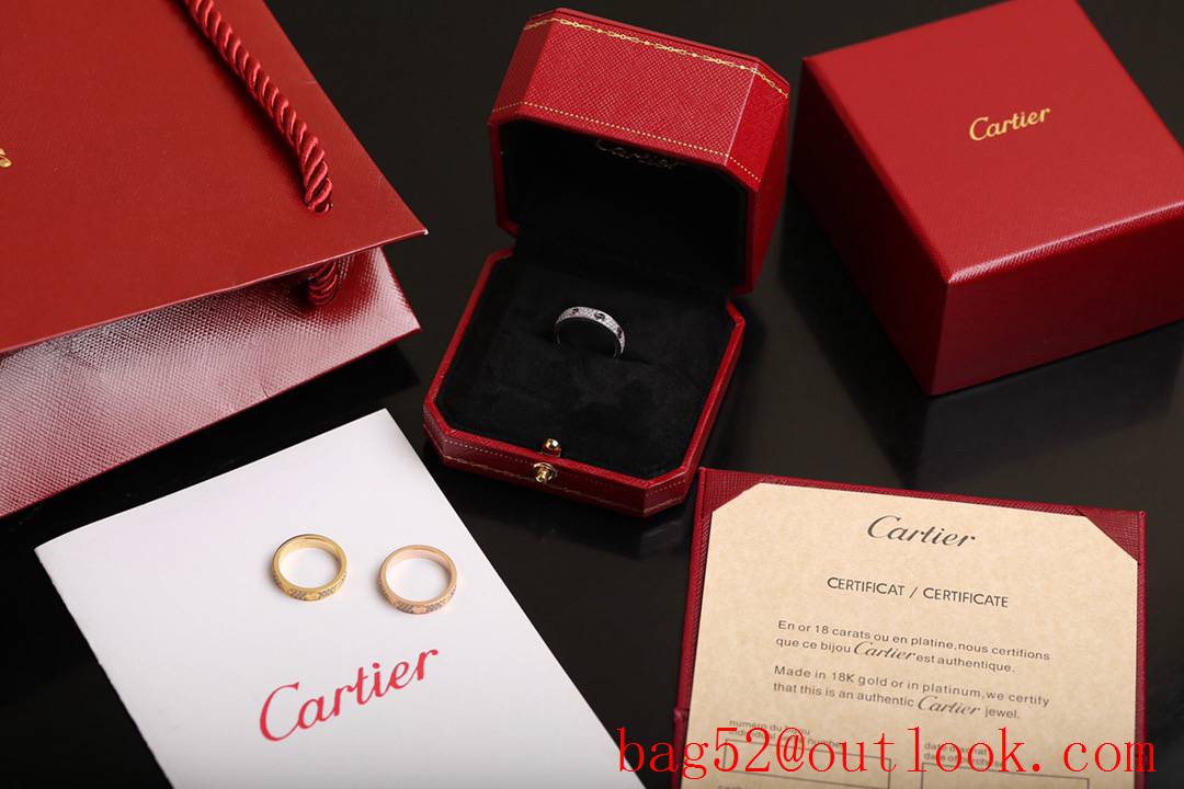 Cartier Love Rings with Full Diamonds Wide 3 Colors