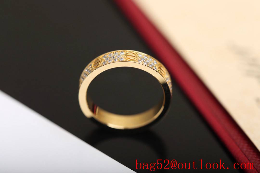 Cartier Love Rings with Full Diamonds Wide 3 Colors