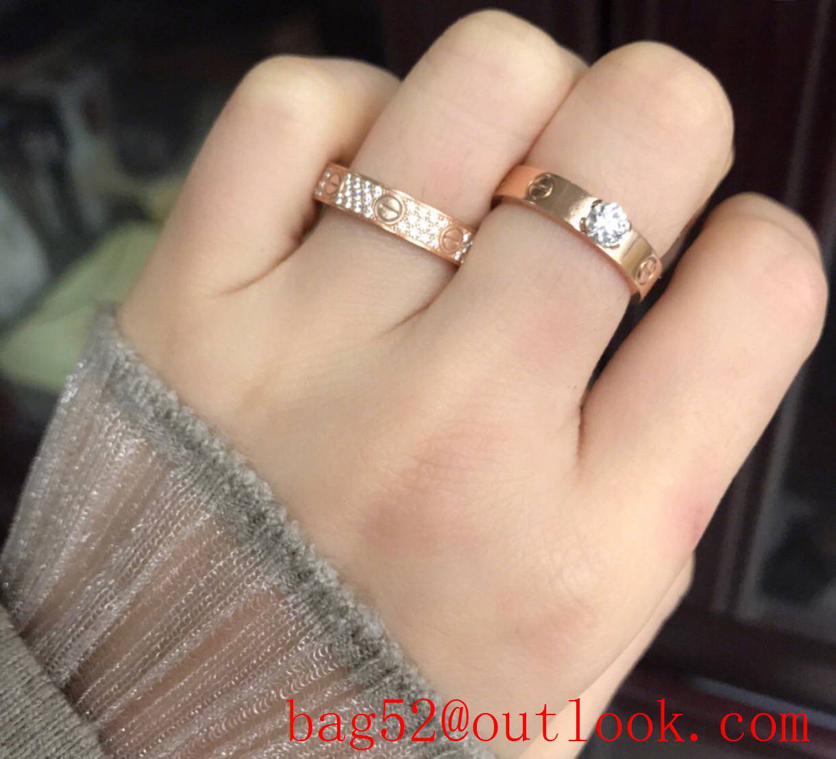 Cartier Love Rings with Full Diamonds Wide 3 Colors