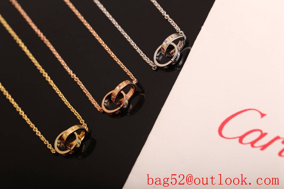 Cartier Love Two Ring 18K Necklaces 3 Colors